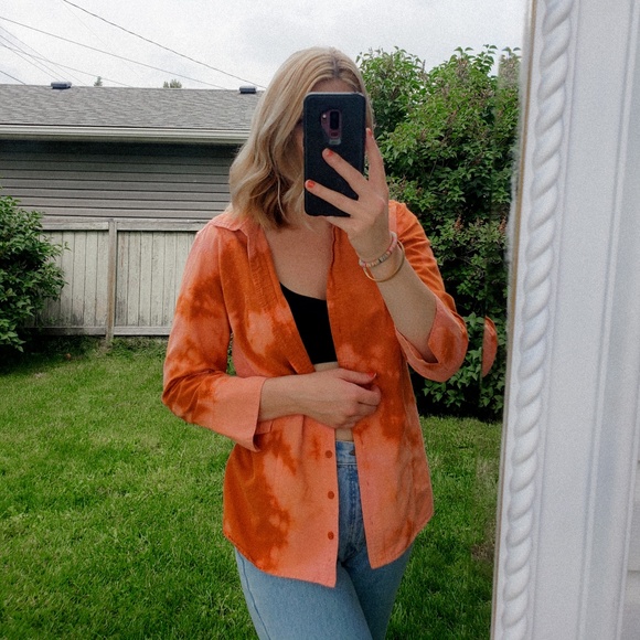 Orange Button Down Shirt - Picture 4 of 13